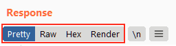 Response options: Pretty, Raw, Hex, Header